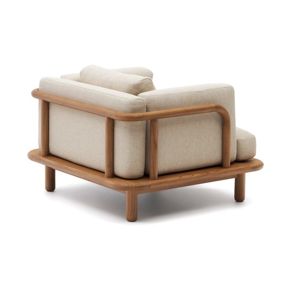 Beżowo-naturalny drewniany fotel ogrodowy Turqueta – Kave Home-image-4