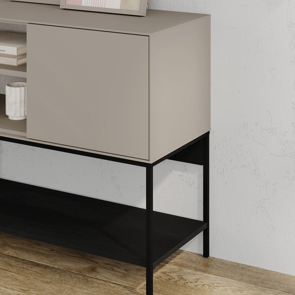 Czarno-kremowa komoda 180x80x40 cm Amira – Marckeric-image-4