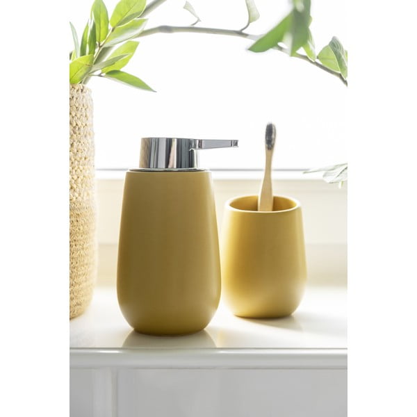 Żółty ceramiczny dozownik do mydła 0.32 l Badi – Wenko-image-2