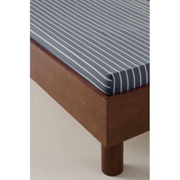 Białe/niebieskie prześcieradło z bawełny organicznej z gumką 90x200 cm Sima – Jotex-image-1