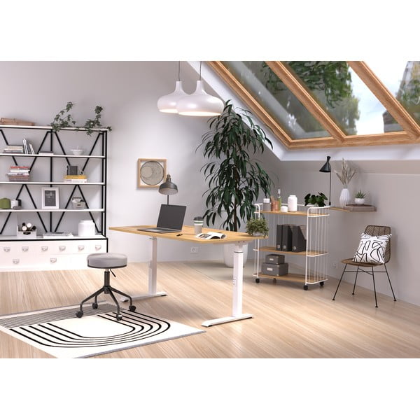 Biurko z regulacją wysokości z blatem w dekorze dębu 80x120 cm Downey – Germania-image-1