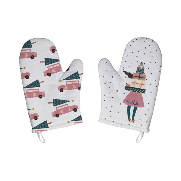Rękawice kuchenne ze świątecznym motywem zestaw 2 szt. – Butter Kings