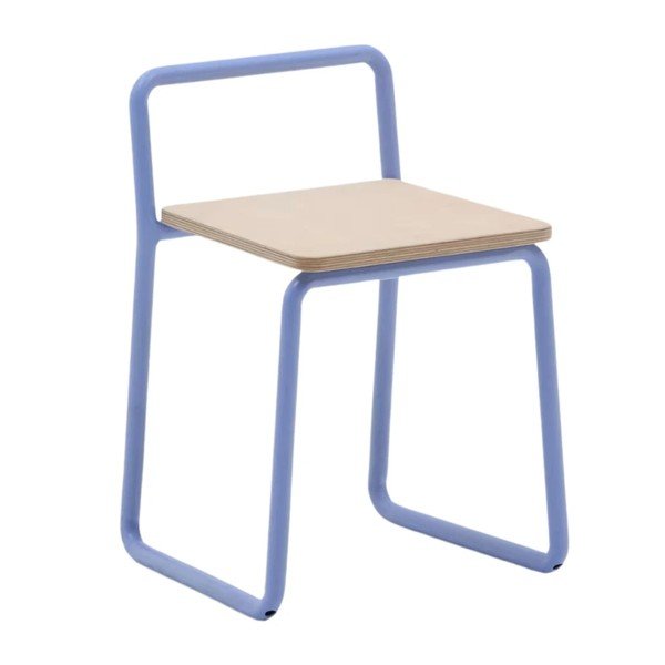 Niebieskie metalowe krzesło dziecięce Tinn – Kave Home