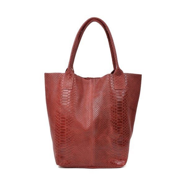 Czerwona skórzana torebka shopper Renata Corsi Lola-image-1