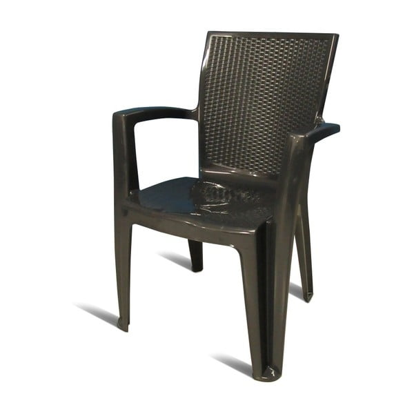 Antracytowe krzesło sztaplowane z tworzywa sztucznego Ollie