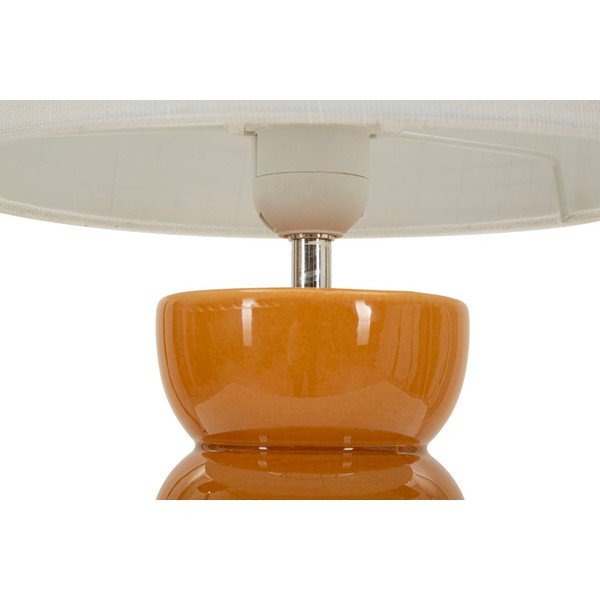 Musztardowa/biała lampa stołowa ceramiczna z tekstylnym kloszem (wysokość 46 cm) Torr – Mauro Ferretti-image-3