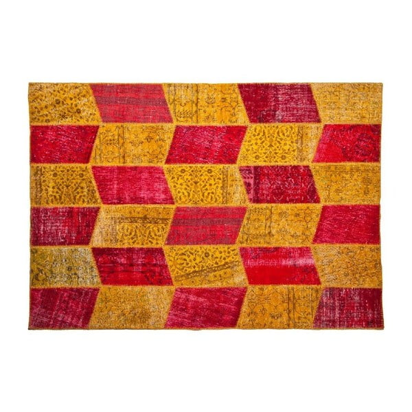 Dywan wełniany Allmode Yellow Red, 150x80 cm