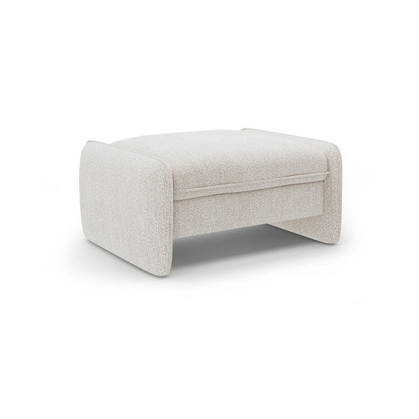 Kremowy podnóżek z tkaniny szenilowej Georgia – Micadoni 