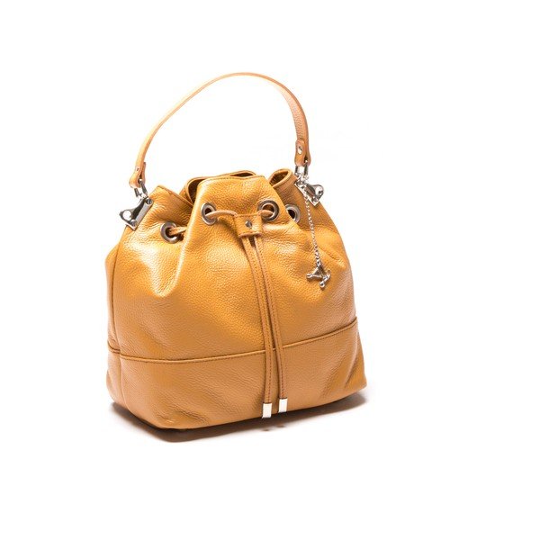 Torebka skórzana Bucket Cognac-image-1