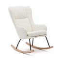 Biały bujany fotel z materiału bouclé Maustin – Kave Home