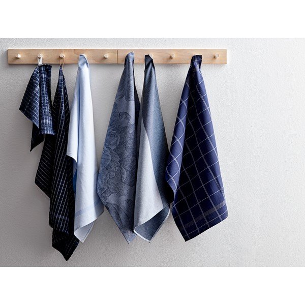 Niebieska ścierka kuchenna z bawełny Södahl Geometric, 50x70 cm-image-1