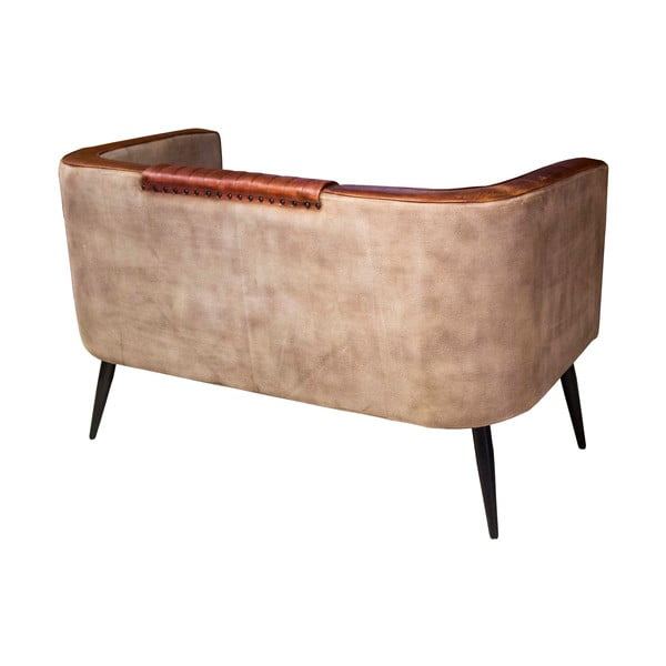 Brązowa skórzana sofa 134 cm – Antic Line-image-1
