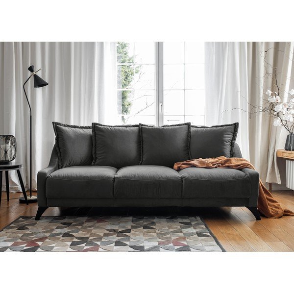 Ciemnoszara aksamitna sofa Miuform Royal Rose-image-2