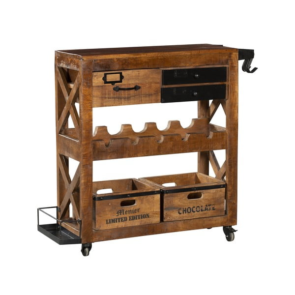 Szafka na wino z litego drewna mango liczba butelek 5, 100x92x30 cm Ravi – Interia Home & Living