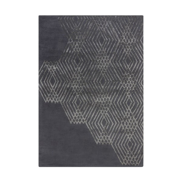 Ciemnoszary dywan wełniany Flair Rugs Diamonds, 160x230 cm