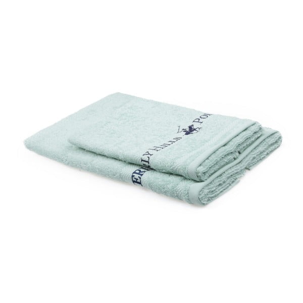 Zestaw 2 miętowych ręczników Beverly Hills Polo Club Tommy Yazi