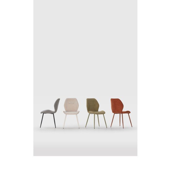 Tapicerowane krzesła zestaw 4 szt. w kolorze terakoty Ansu – Marckeric-image-1