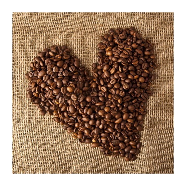 Obraz Serce z kawy, 28x28 cm