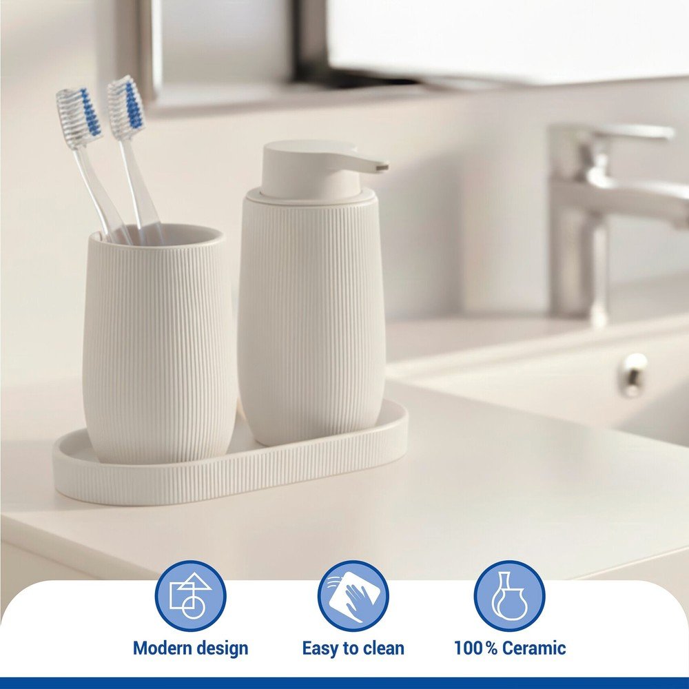 Kremowy organizer łazienkowy ceramiczny Fablo – Wenko (zdjęcie 5)