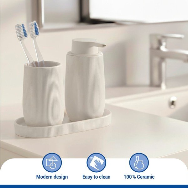 Kremowy organizer łazienkowy ceramiczny Fablo – Wenko-image-4