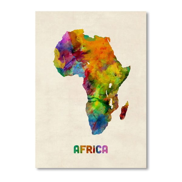 Plakat z kolorową mapą Afryki Americanflat Art, 60x42 cm