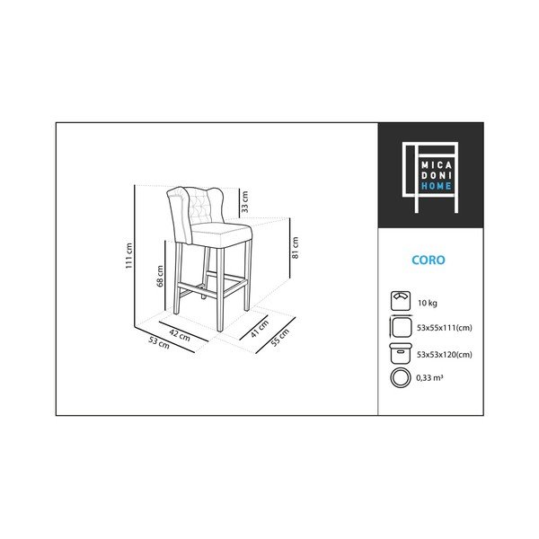 Niebieski hoker Micadoni Home Coro-image-1