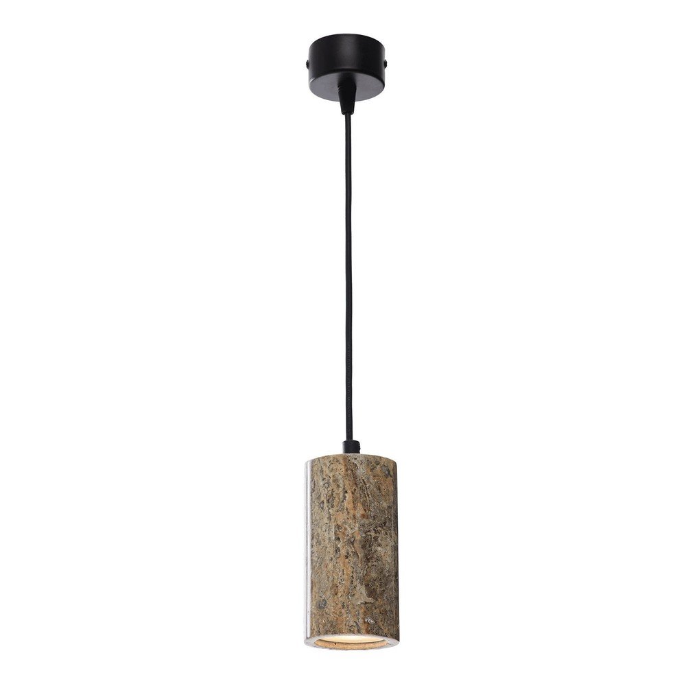 Szara lampa wisząca z kamiennym kloszem ø 6,5 cm Selma – Opviq lights