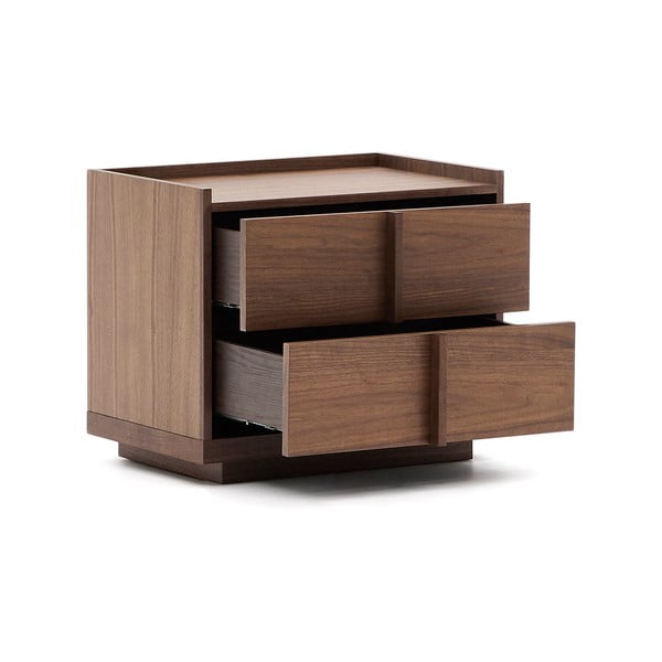 Ciemnobrązowa szafka nocna w dekorze orzecha Onix – Kave Home-image-2