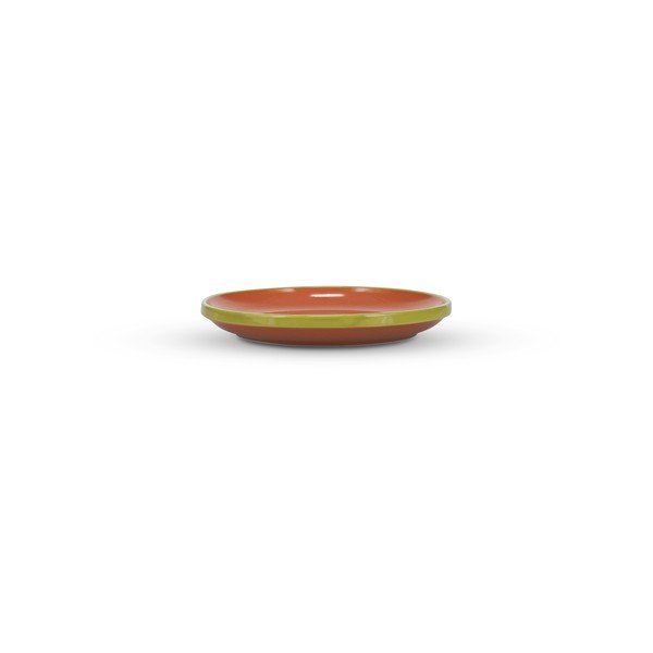 Zielony/pomarańczowy kamionkowy talerz deserowy ø 18 cm Duo – ONA-image-2