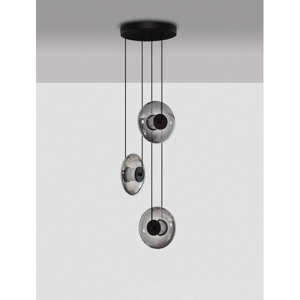 Szklana lampa wisząca LED ze ściemniaczem w kolorze matowej czerni ø 35 cm Ballet – Nova Luce-image-3