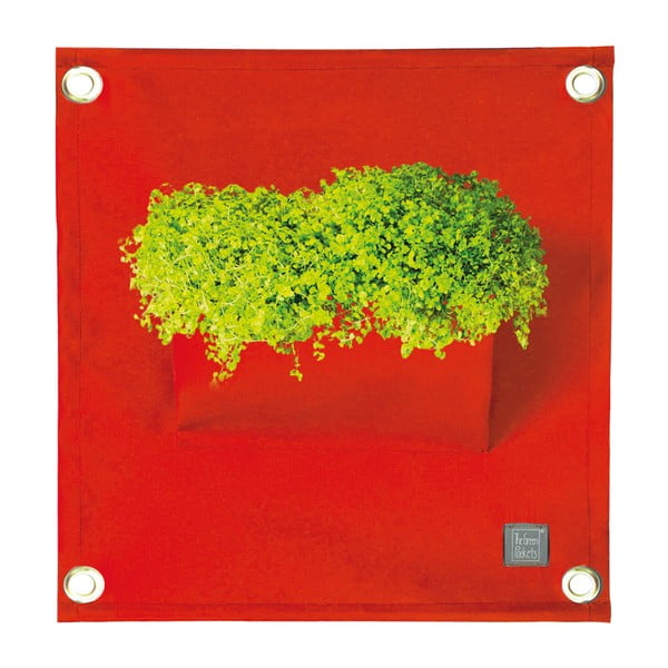 Czerwona doniczka/organizer wiszący The Green Pockets Amma, 45 x 50 cm