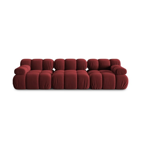 Czerwona aksamitna sofa 282 cm Bellis – Micadoni Home