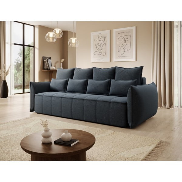 Niebieska rozkładana/ze schowkiem sofa z tkaniny szenilowej 242 cm Weltton – ELTAP-image-3