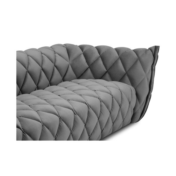 Jasnoszara aksamitna sofa 228 cm Flandrin – Interieurs 86-image-4