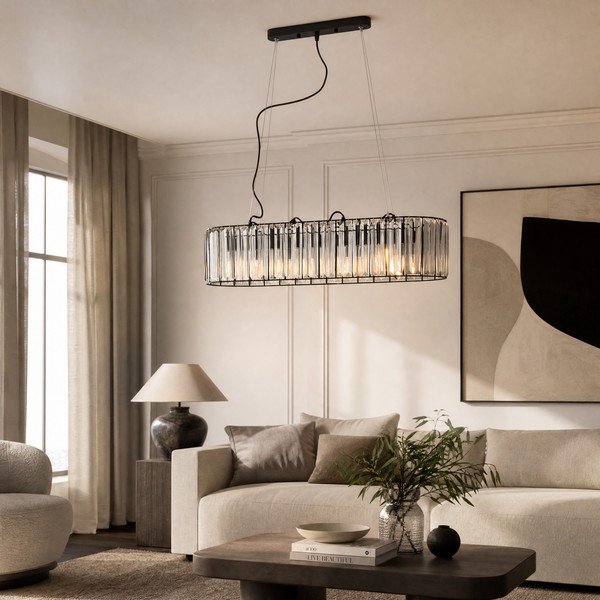 Metalowa lampa wisząca ze szklanym kloszem Akiko – Premier Housewares-image-2
