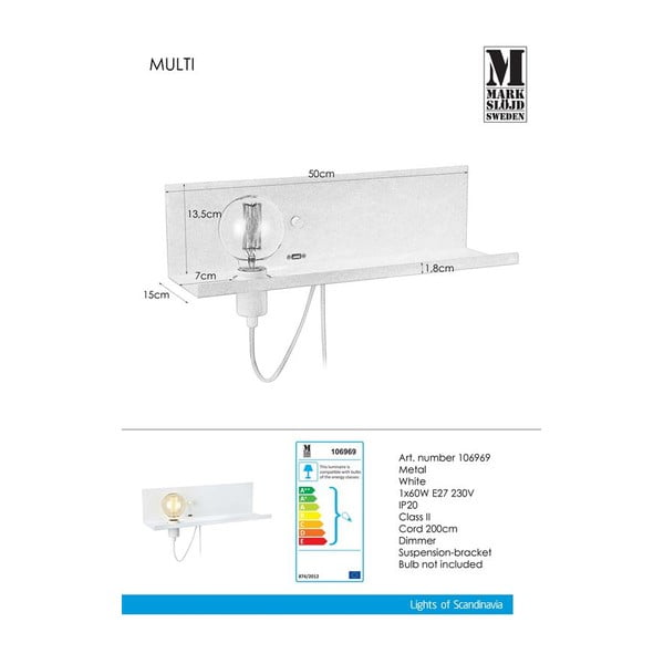 Biały kinkiet z portem USB Markslöjd Multi-image-2