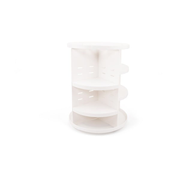 Biały plastikowy obrotowy organizer łazienkowy – Hermia