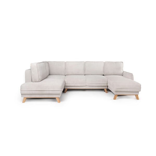 Beżowy sztruksowy rozkładany narożnik (lewostronny/w kształcie litery U) Tori – Bonami Selection