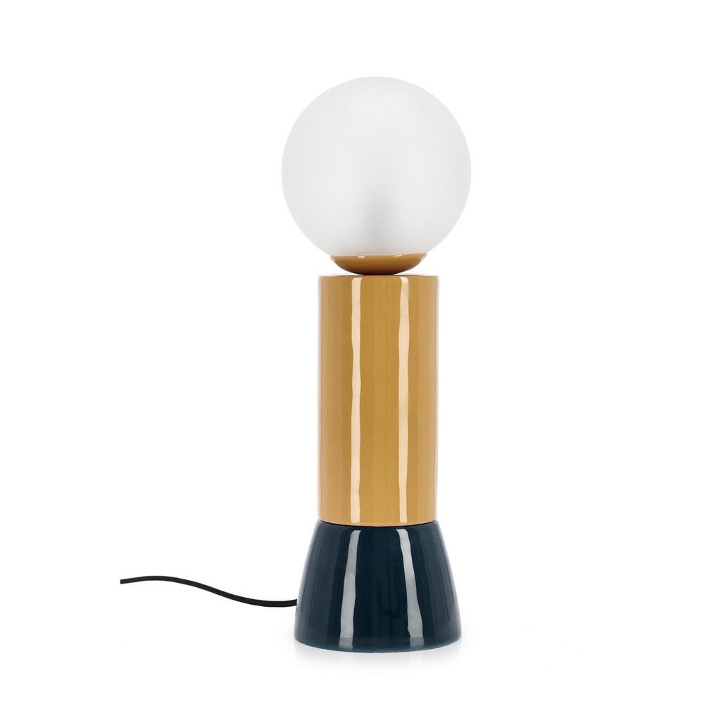 Metalowa lampa stołowa ze szklanym kloszem (wysokość 47 cm) Malton – Bizzotto