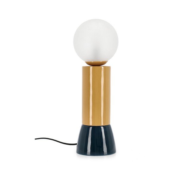 Metalowa lampa stołowa ze szklanym kloszem (wysokość 47 cm) Malton – Bizzotto