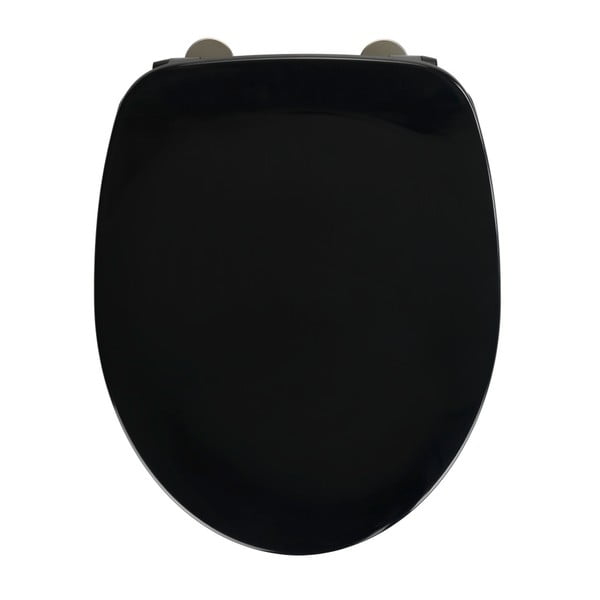 Czarna deska sedesowa z łatwym domknięciem Wenko Armonia, 44,5x37 cm