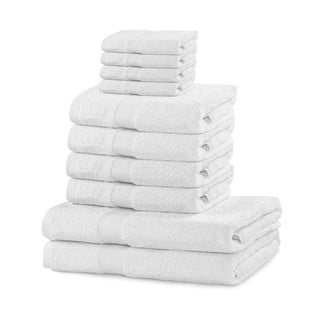 Białe ręczniki bawełniane i ręczniki kąpielowe w zestawie 10 szt. Marina - DecoKing
