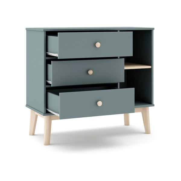 Szarozielona komoda dziecięca 90x81x40 cm Esteban – Marckeric-image-4