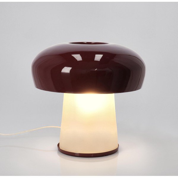 Bordowa metalowa lampa stołowa ze szklanym kloszem (wysokość 35 cm) Clevely – Bizzotto-image-1