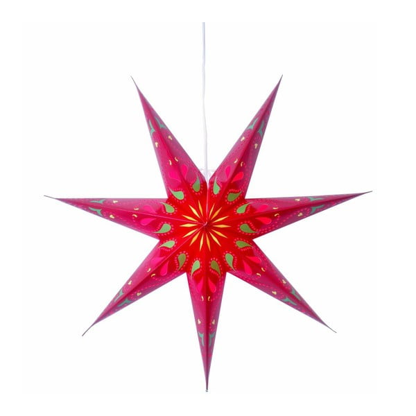 Świecąca gwiazda ze stojakiem Siri Red, 70 cm