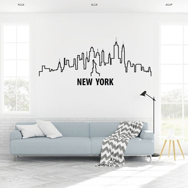 Naklejka ścienna w kształcie konturów miasta Ambiance New York Design
