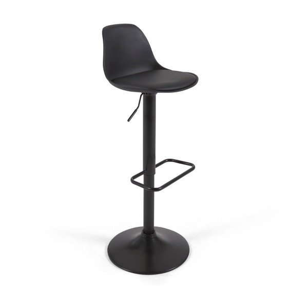 Hoker z regulowaną wysokością z imitacji skóry w kolorze matowej czerni (wysokość siedziska 60 cm) Orlando-T – Kave Home