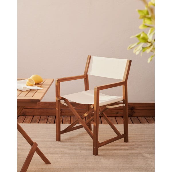 Białe/naturalne drewniane krzesła ogrodowe zestaw 2 szt. Thianna – Kave Home-image-1
