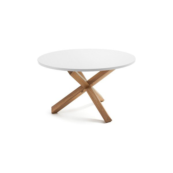 Dębowy stół do jadalni z białym blatem Kave Home Nori, ø 120 cm-image-2