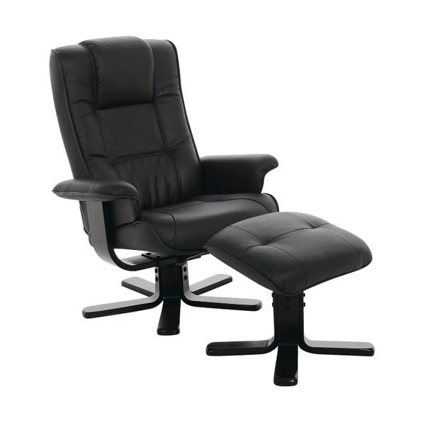 Czarny rozkładany fotel z podnóżkiem Actona Limbo